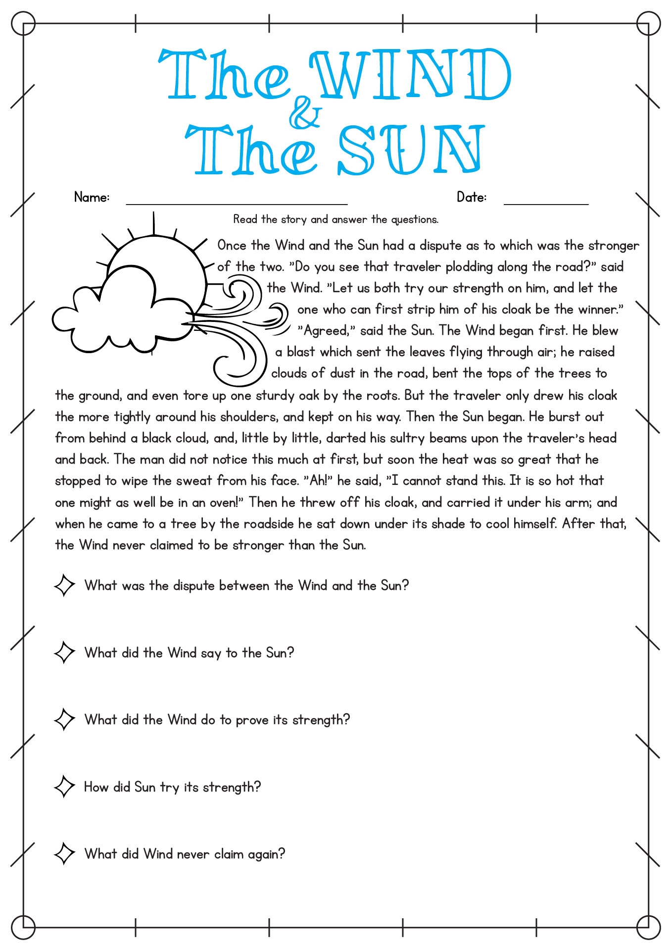 Fourth Grade Reading Printable Worksheets