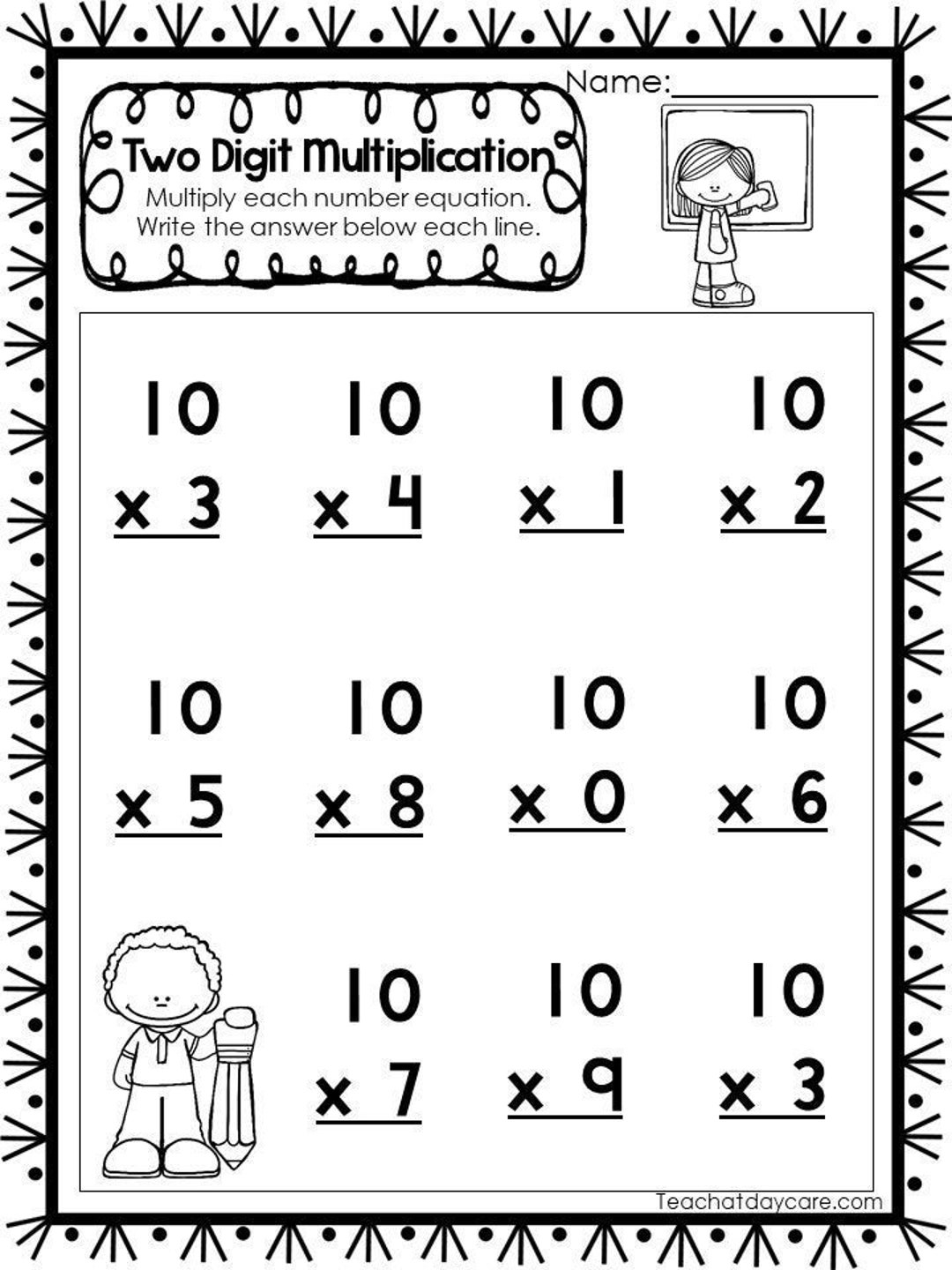 2Nd Grade Printable Multiplication Worksheets