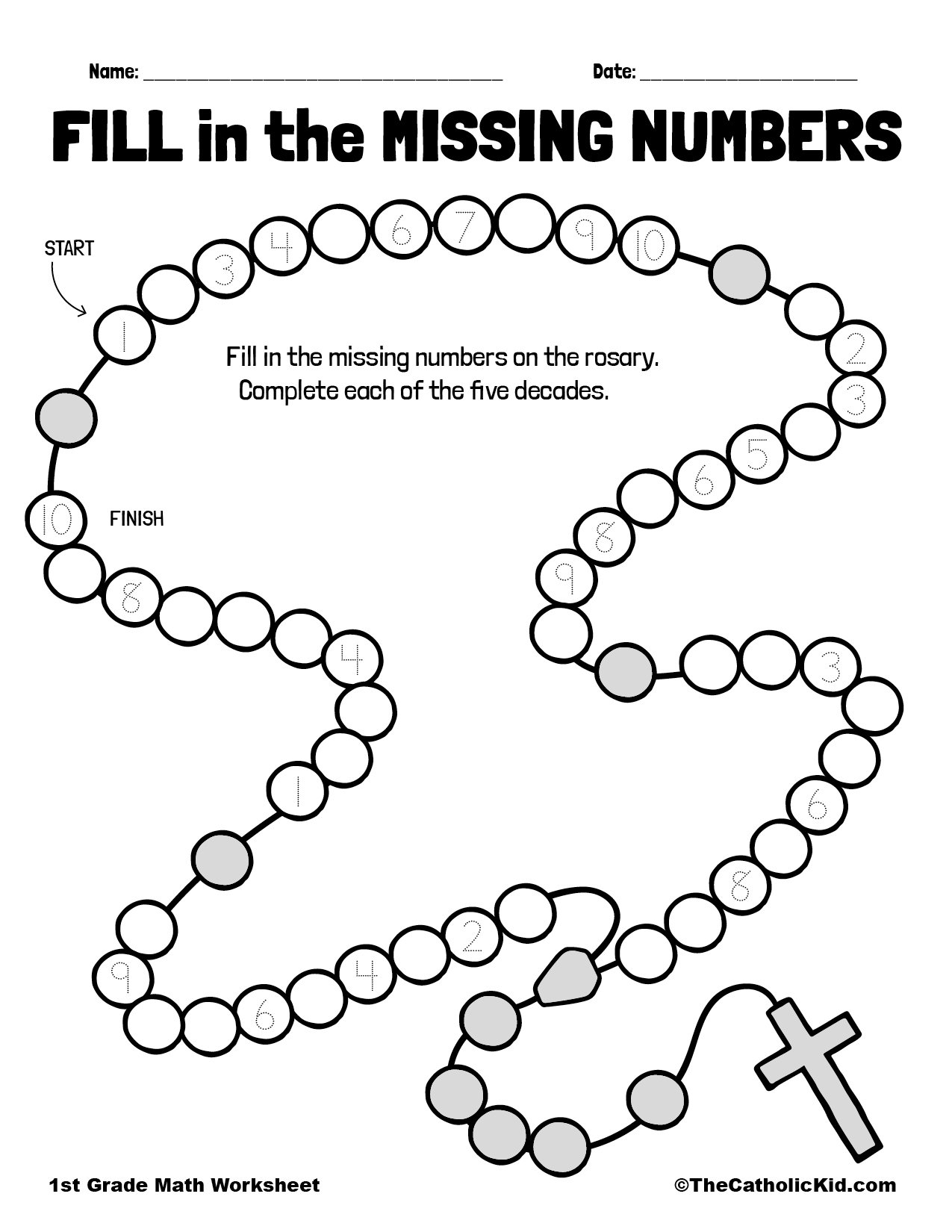 Catholic Church 1St Grade Printable Worksheets