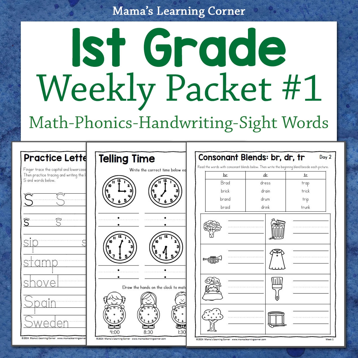 First Grade Worksheets Printable Packets