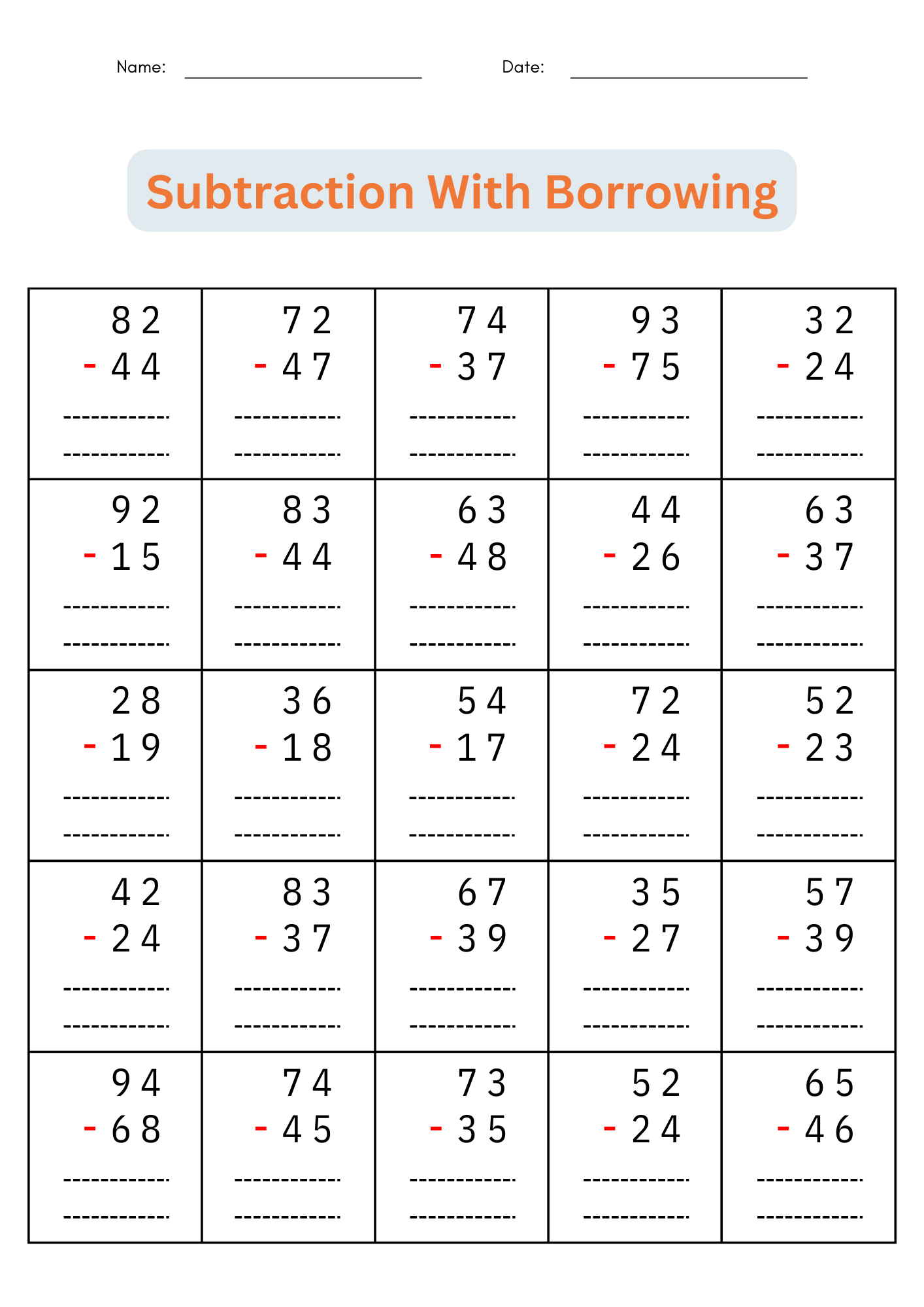 3Rd Grade Math Worksheets Regrouping Printable
