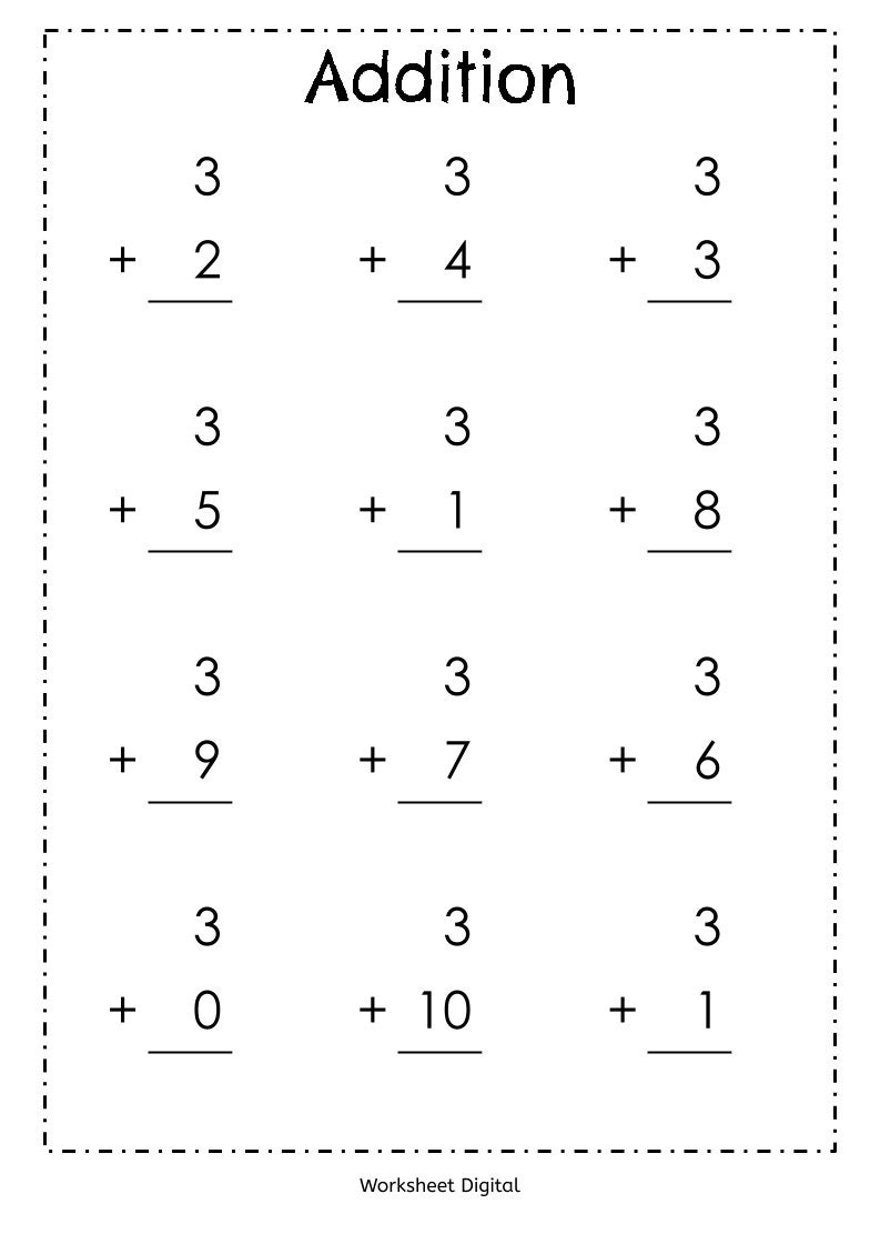 Addition Worksheets For Grade 1 Printable