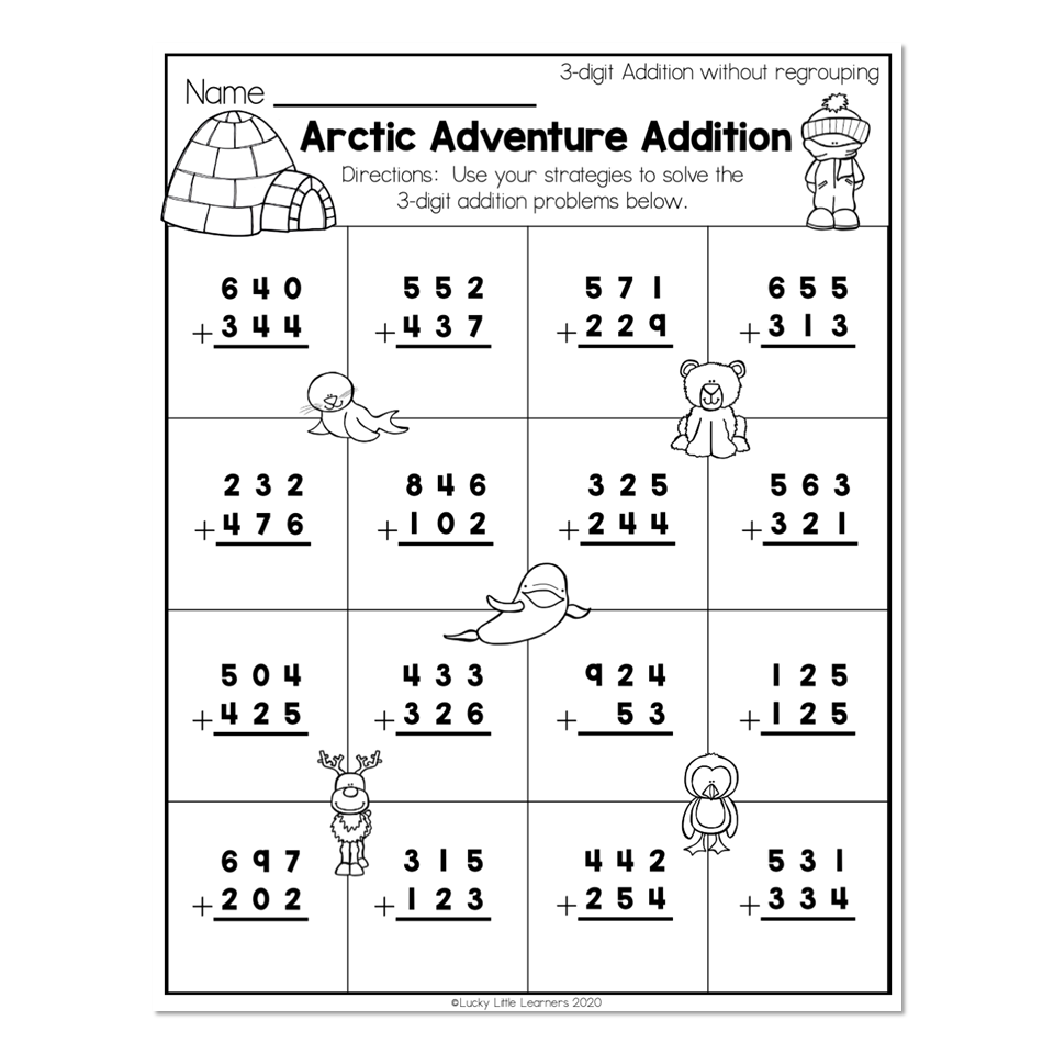 Addition Printable 2Nd Grade Math Worksheets