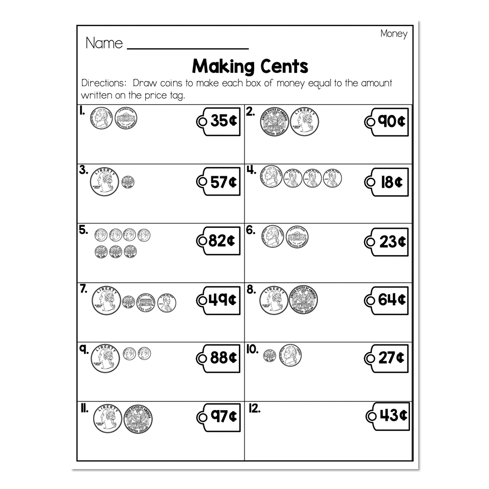 Counting Money Printable Worksheets 2Nd Grade