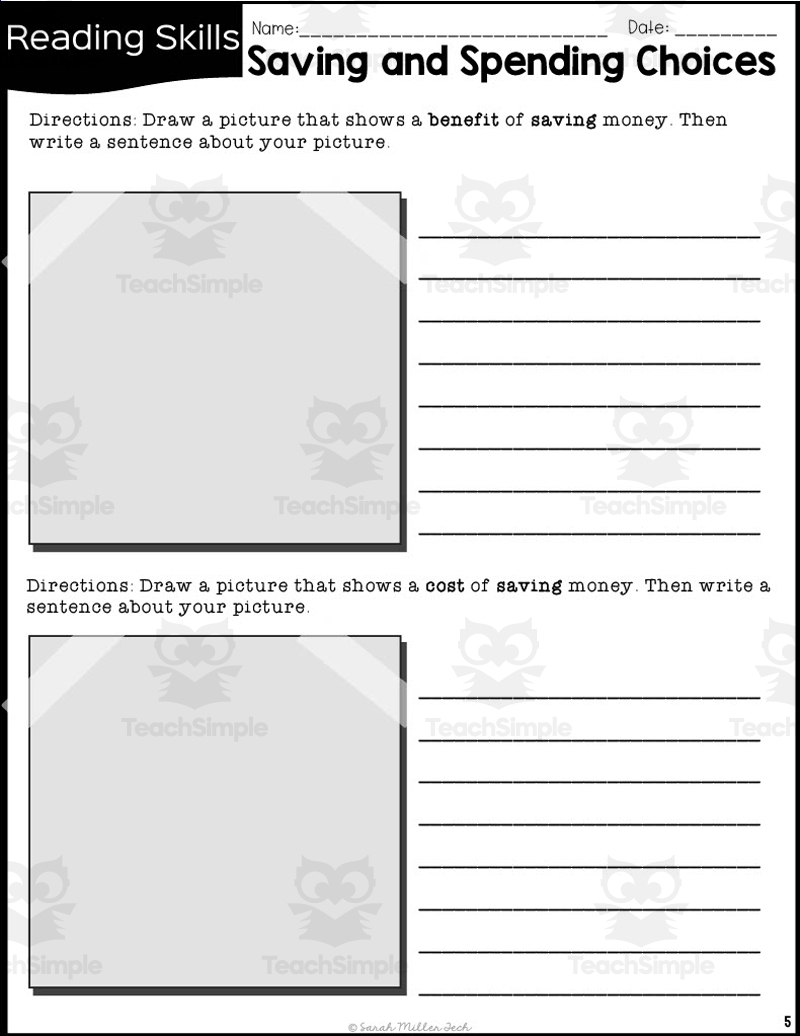 Costs And Benefits Printable Worksheets Second Grade