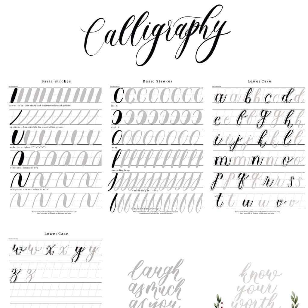 Calligraphy Worksheets Free Printable Niko G