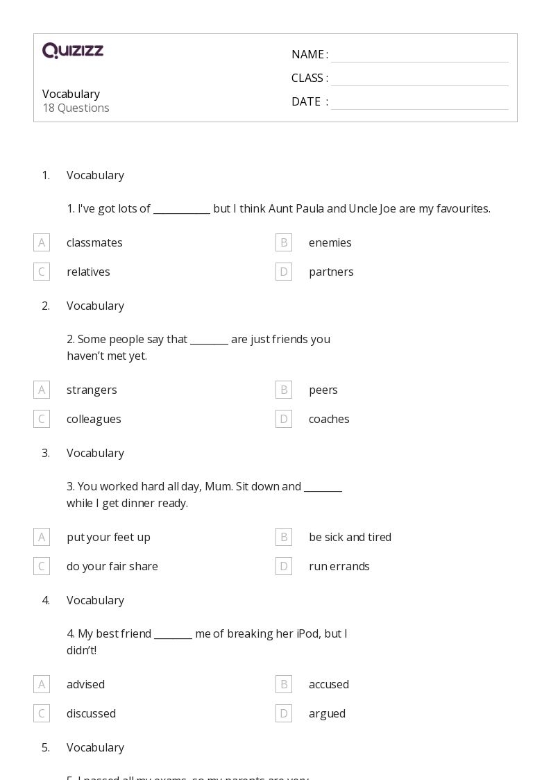 English Worksheets Free Printable 8Th Grade