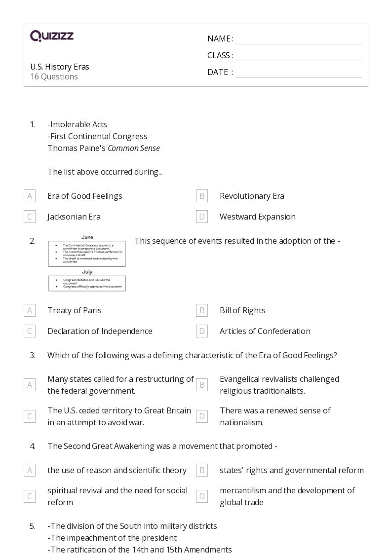50 U S History Worksheets For 8th Year On Quizizz Free Printable Worksheets Library