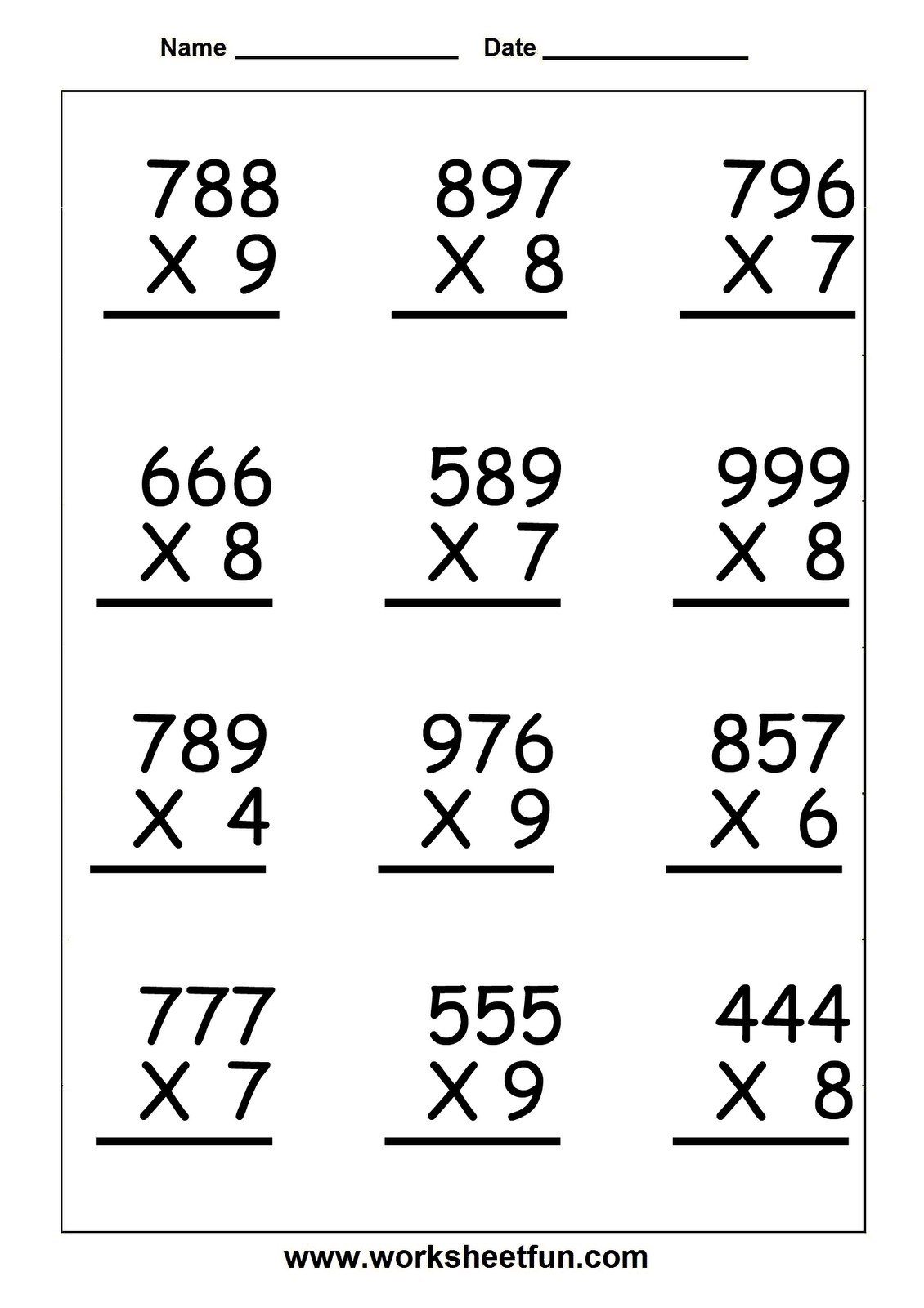 Fifth Grade Printable Math Worksheets
