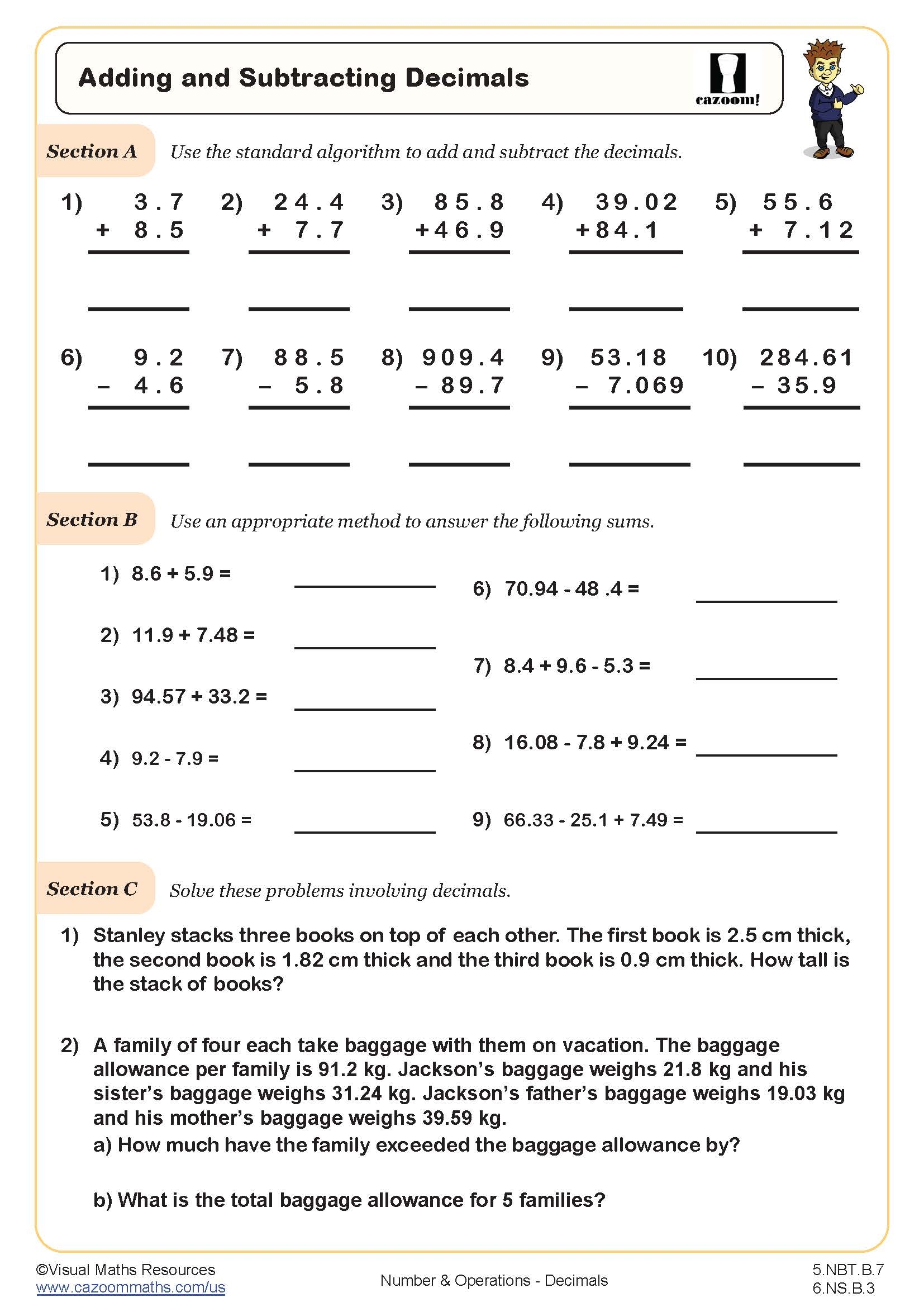 Fifth Grade Math Printable Worksheets