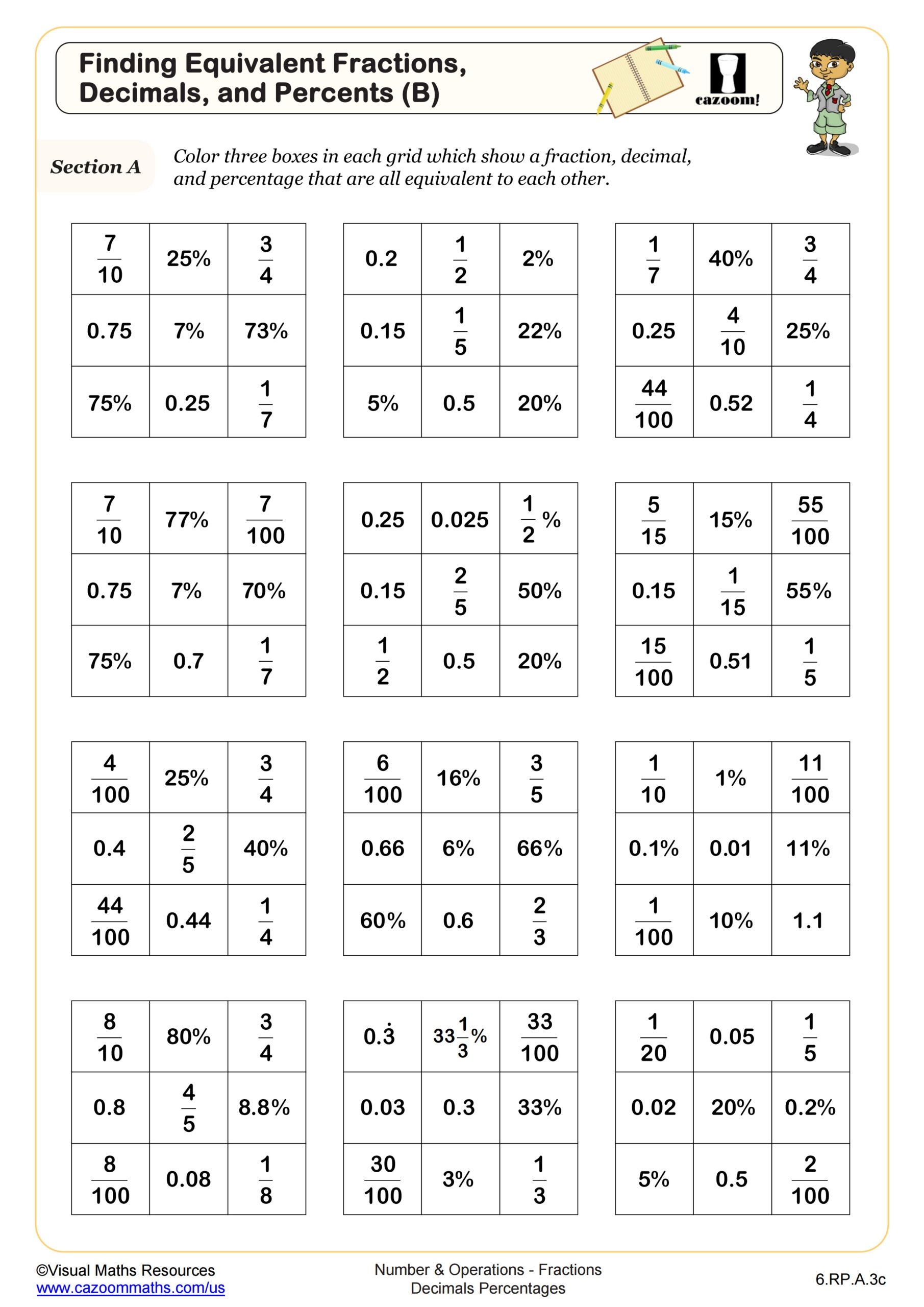 6Th Grade Math Review Worksheets Printable