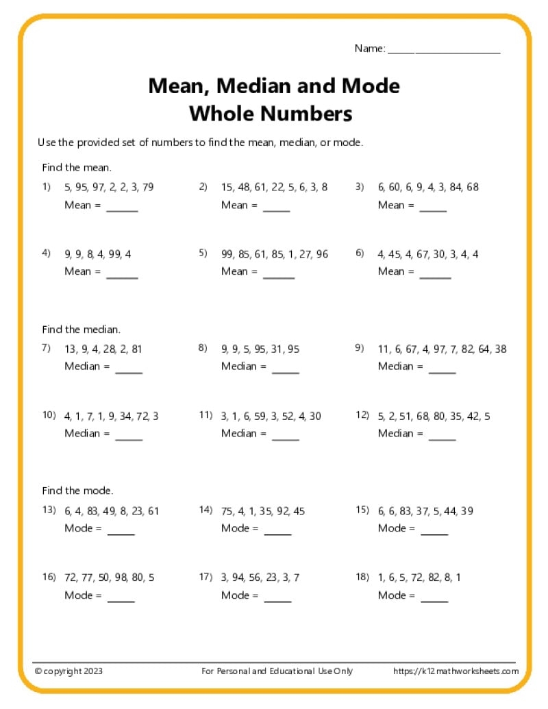 6Nd Grade Math Worksheets Printable