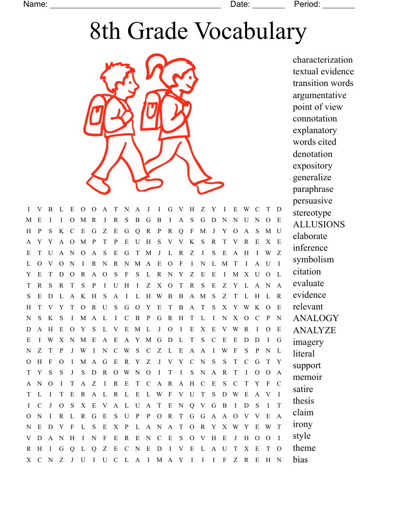 8th Grade Vocabulary Word Search WordMint