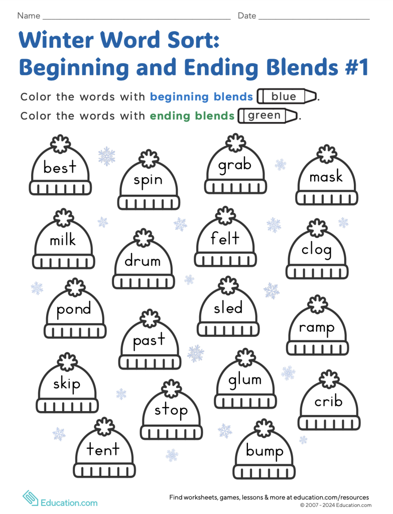 A Flurry Of New Winter Worksheets Education Blog