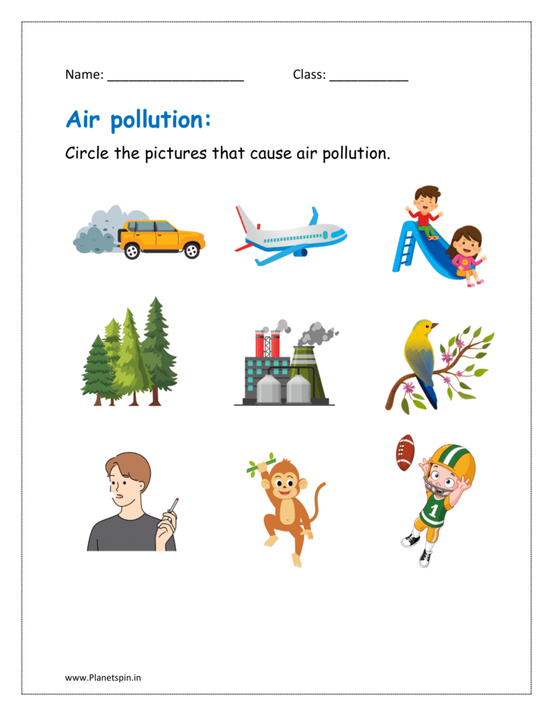 Air Pollution Worksheet For Kindergarten Planetspin in