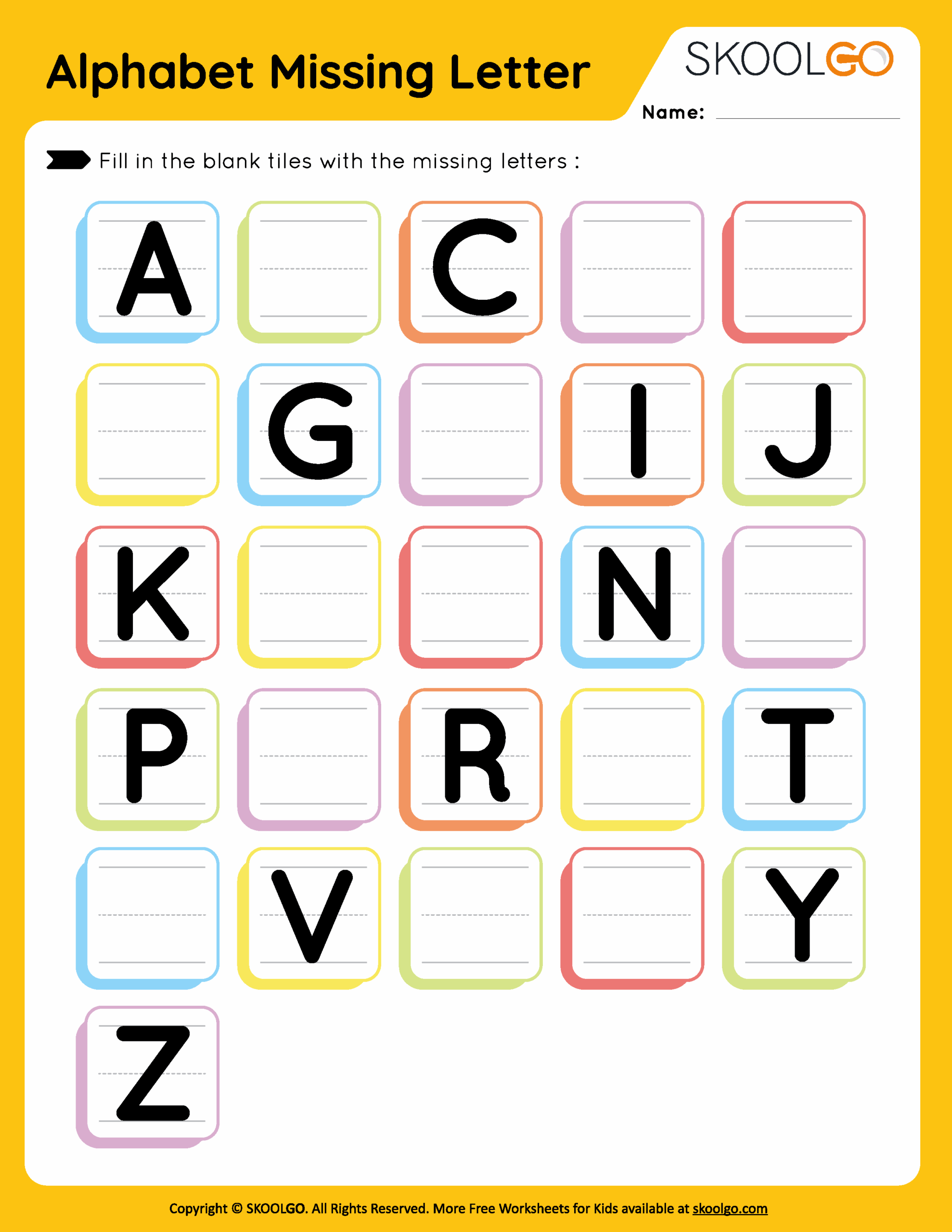 Alphabet Tracing Printable Missing Letters Printable Worksheets