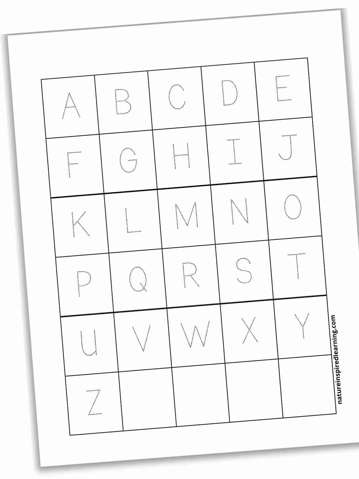 A-Z In A Box Worksheets Printable