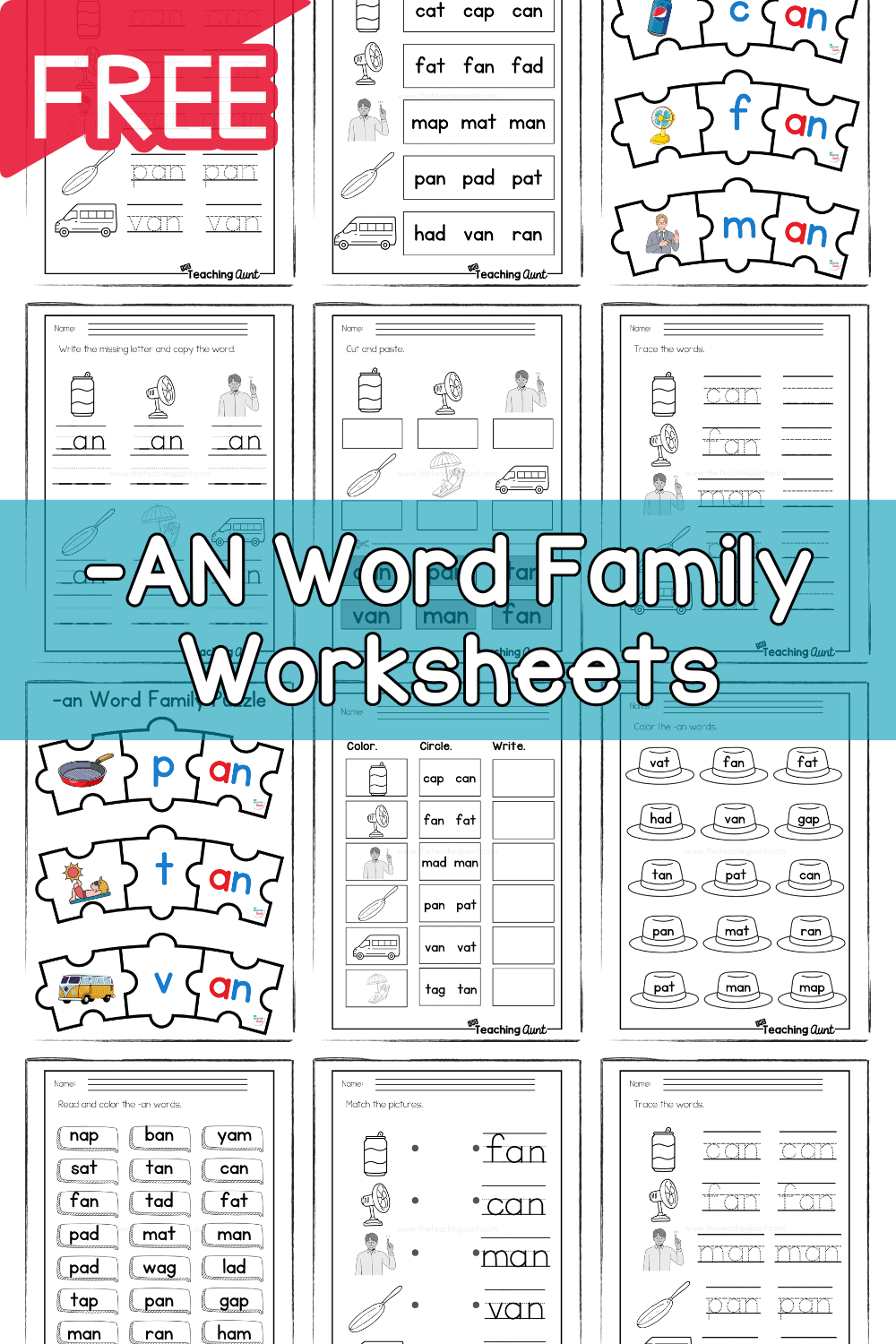 AN Word Family Worksheets The Teaching Aunt