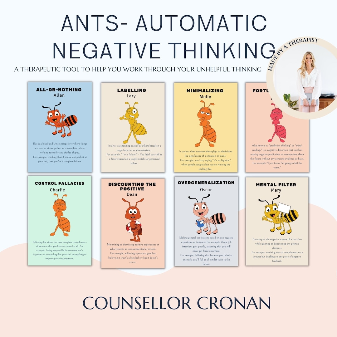 Ants Negative Self Talk Printable Worksheets