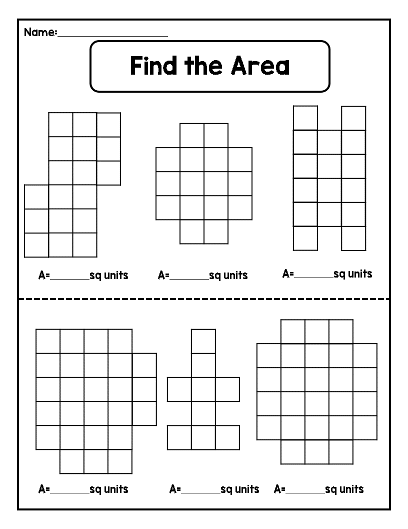 Calculate Area 3Rd Grade Printable Worksheets