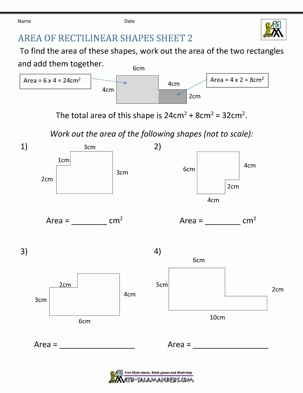 Area Printable Worksheets 5Th Grade