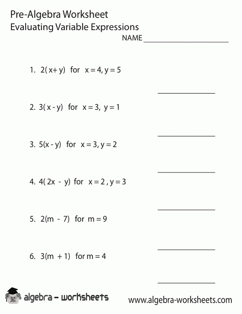Basic Algebra Worksheets Worksheets Library