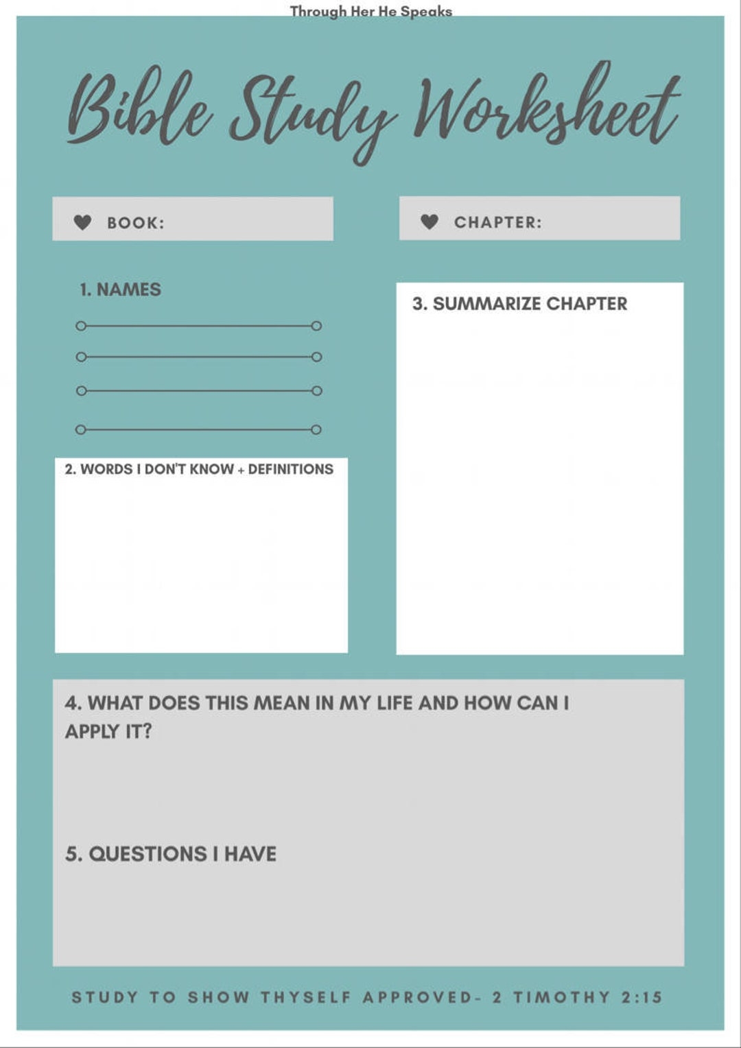 Bible Study Worksheets Printable For New Wives