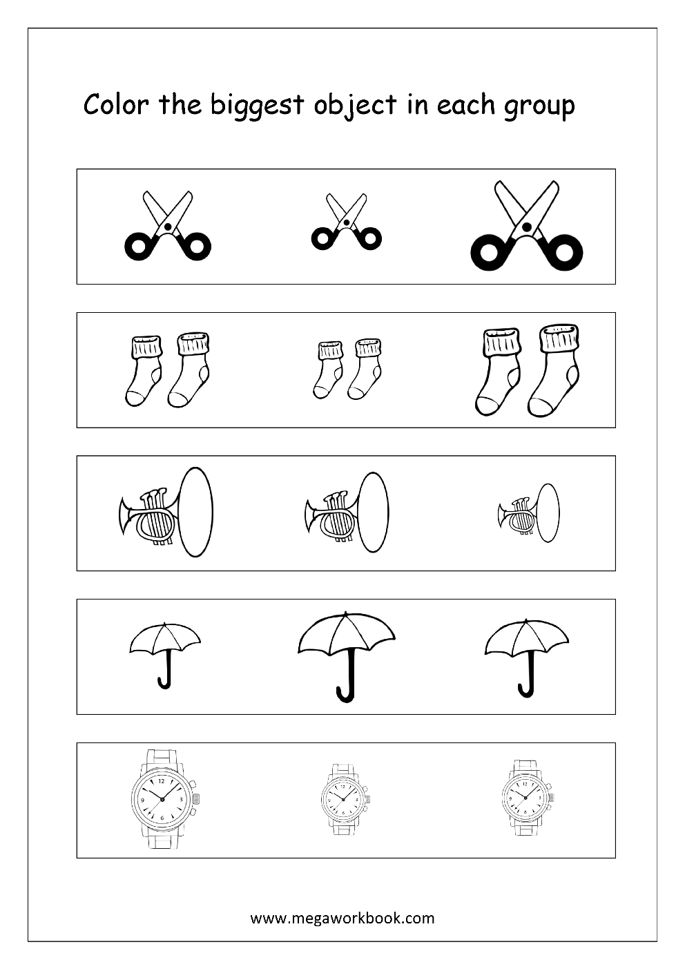 Big And Little Printable Worksheets