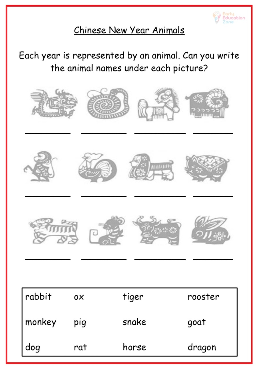 Chinese New Year Animals Early Education Zone