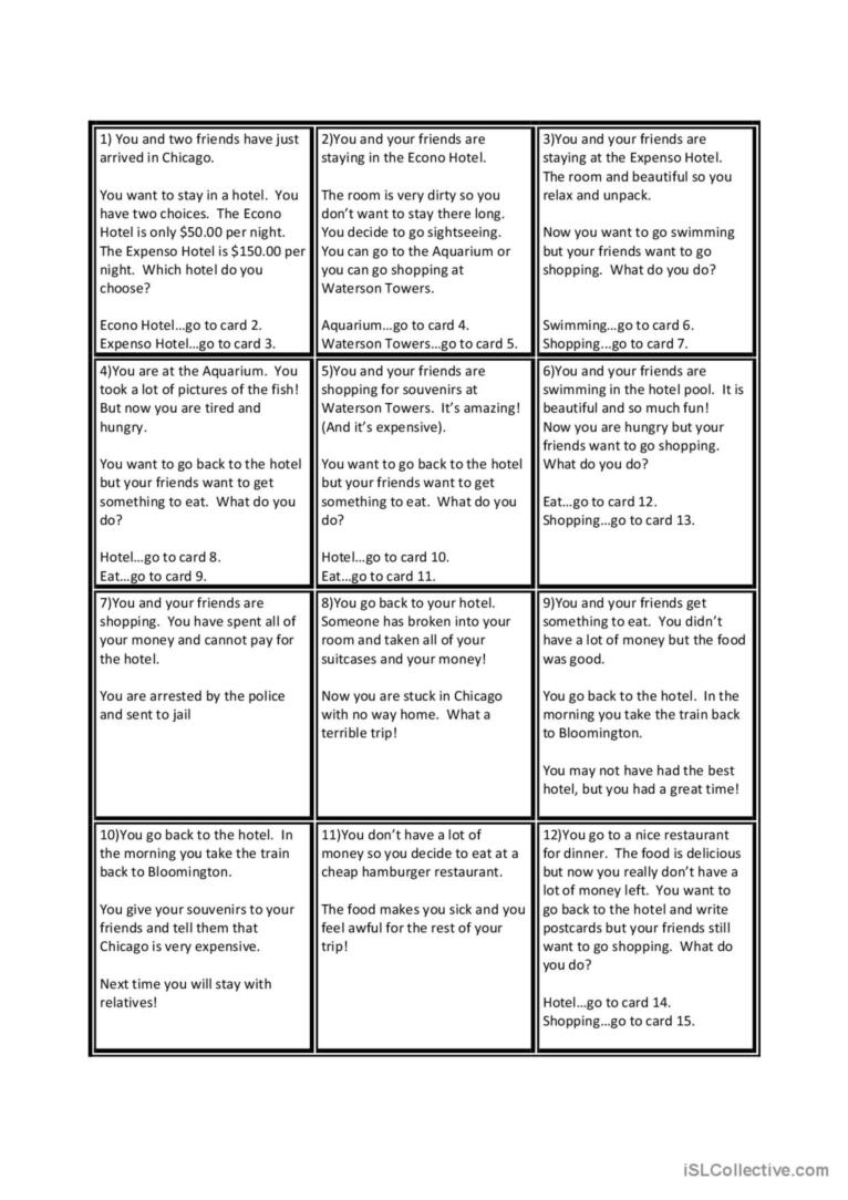 Choose Your Own Adventure English ESL Worksheets Pdf Doc