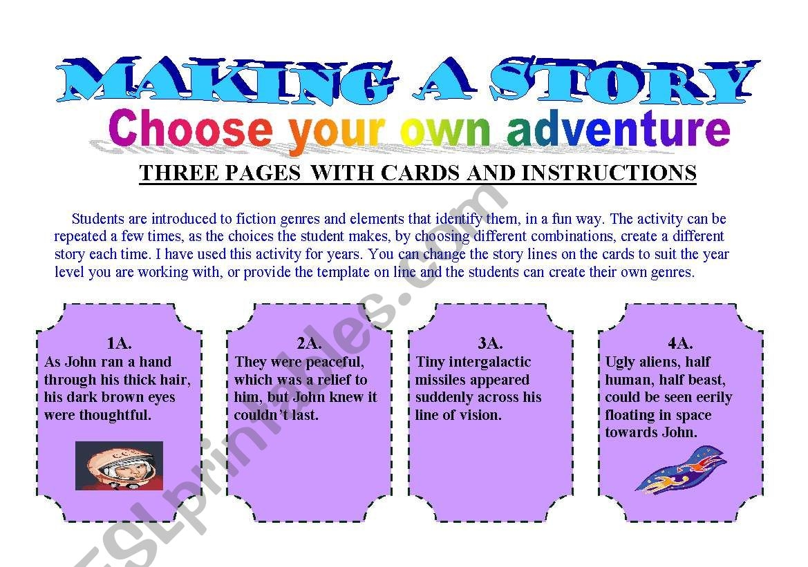 Choose Your Own Adventure Printable Worksheets