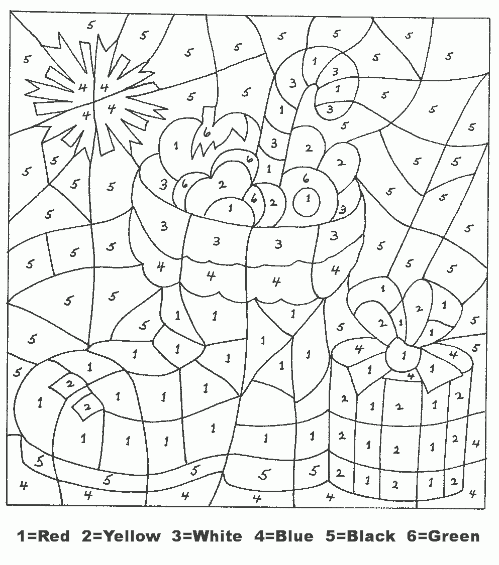 Color By Number Printable Worksheets Christmas