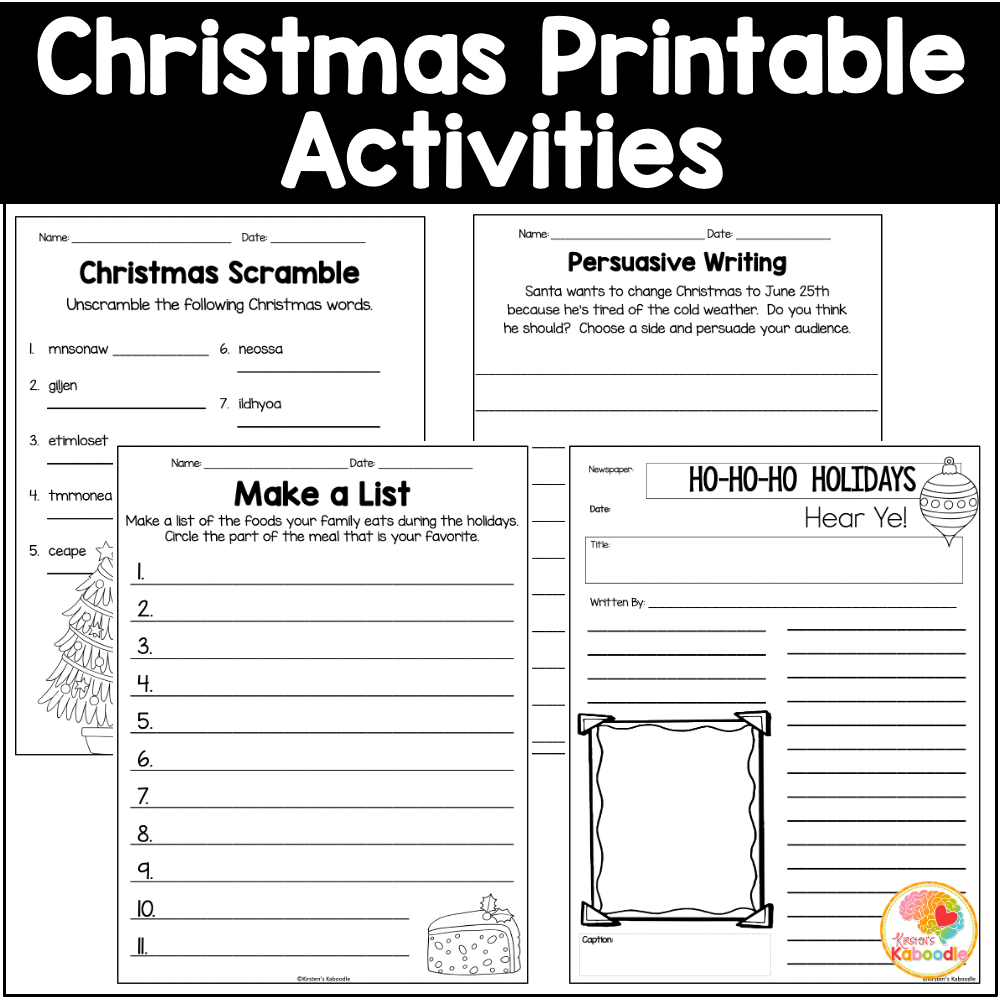 Christmas Social Studies Worksheets 4Th Grade Printable