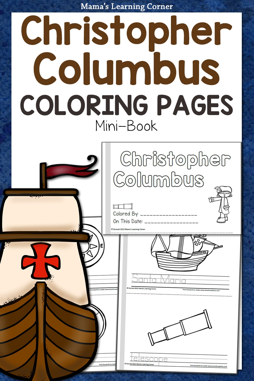 Colorable Printable Worksheets For Columbus Day Booklet