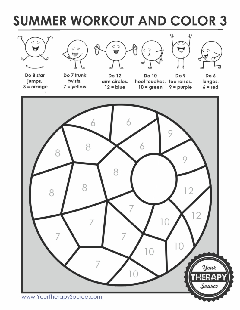 Color By Number Printable Summer FREE PDF Your Therapy Source