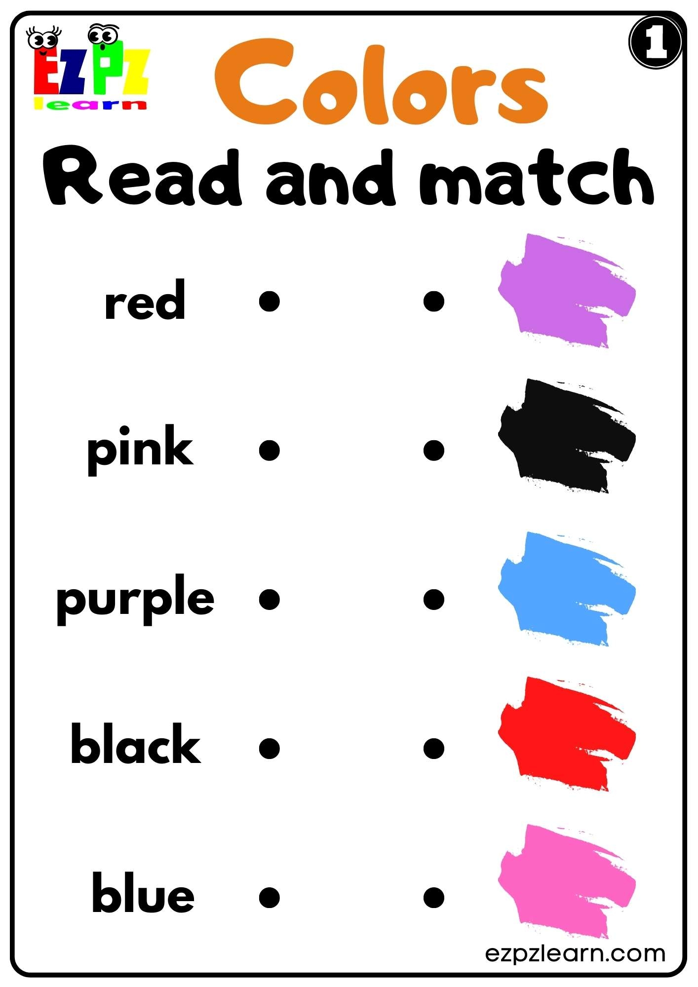 Esl Free Printable Color Worksheets For Kids