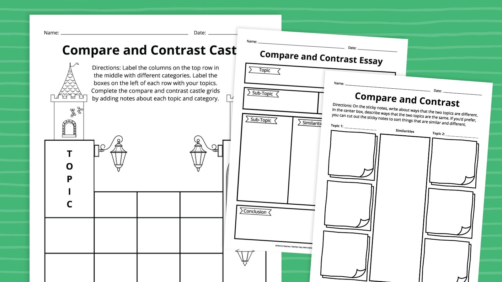Compare And Contrast Free Printable Worksheets