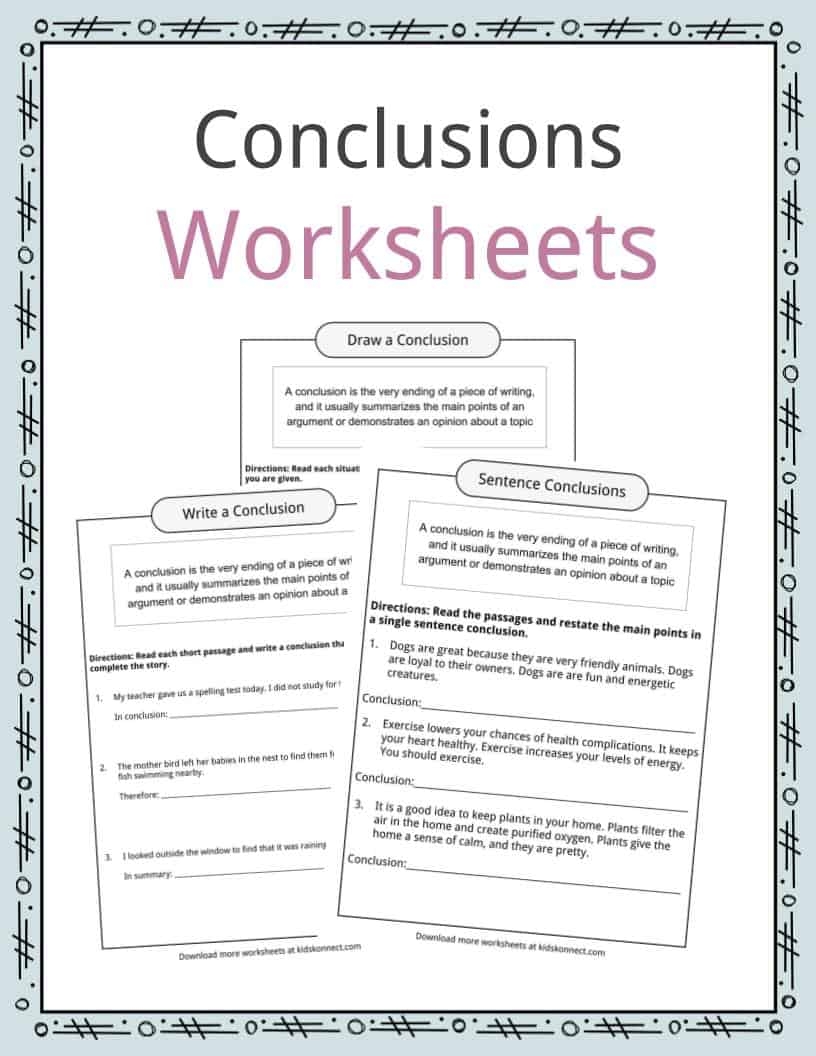 8Th Grade Printable Conclusion Worksheets