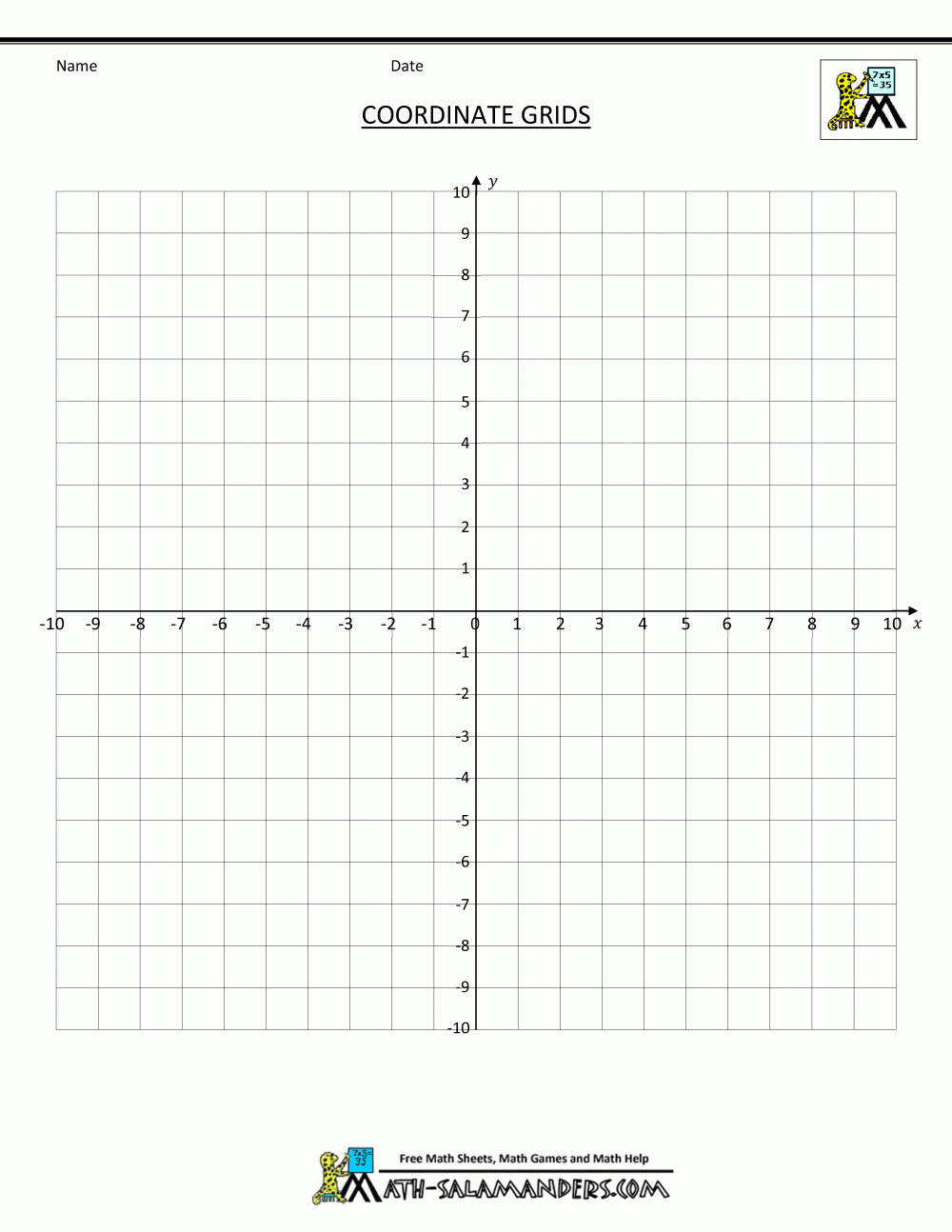 Coordinate Plane Grid