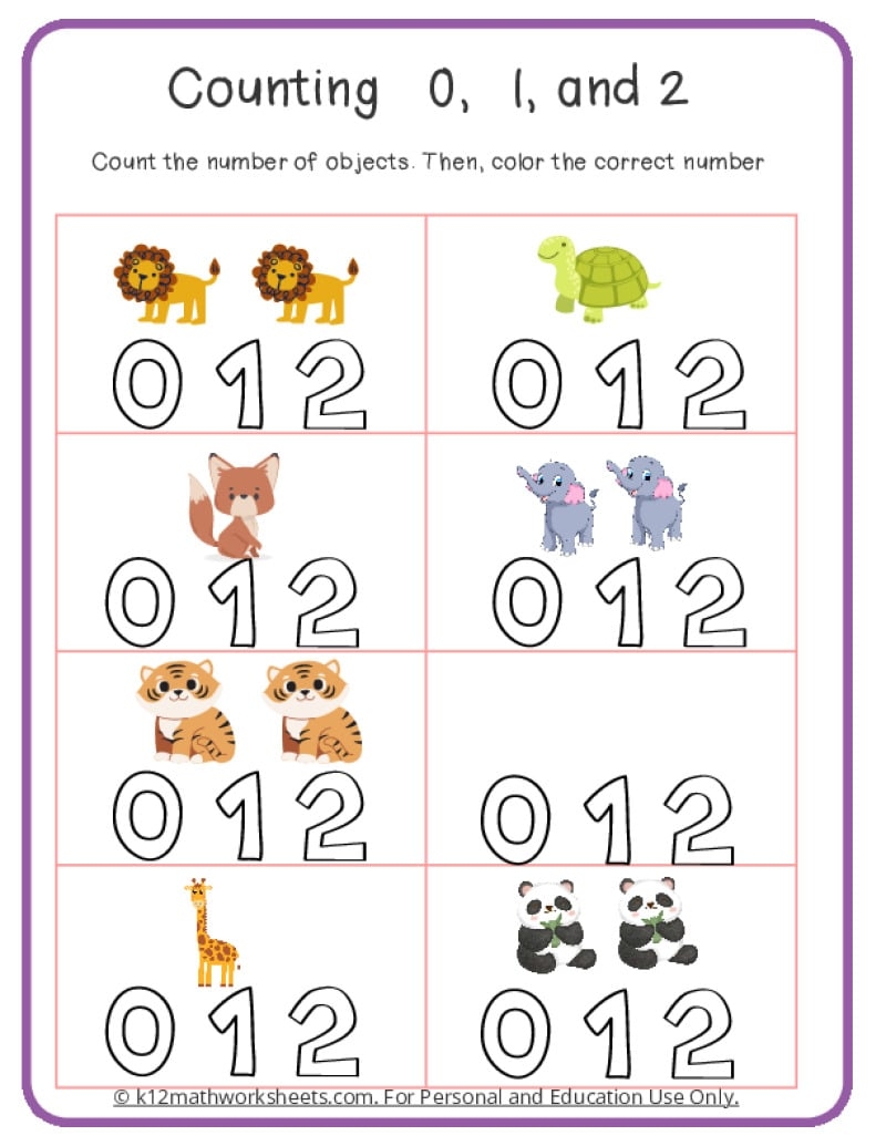 Counting Worksheets K12MathWorksheets