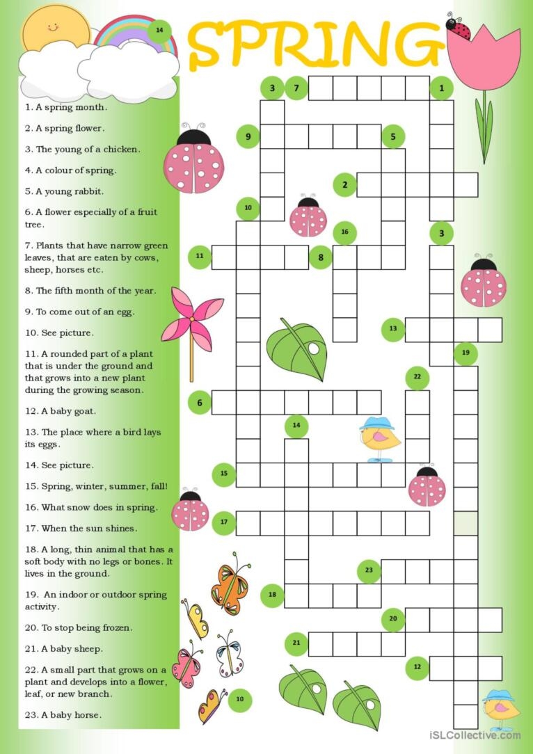 Esl Worksheets Beginners Printable Crossword Puzzles