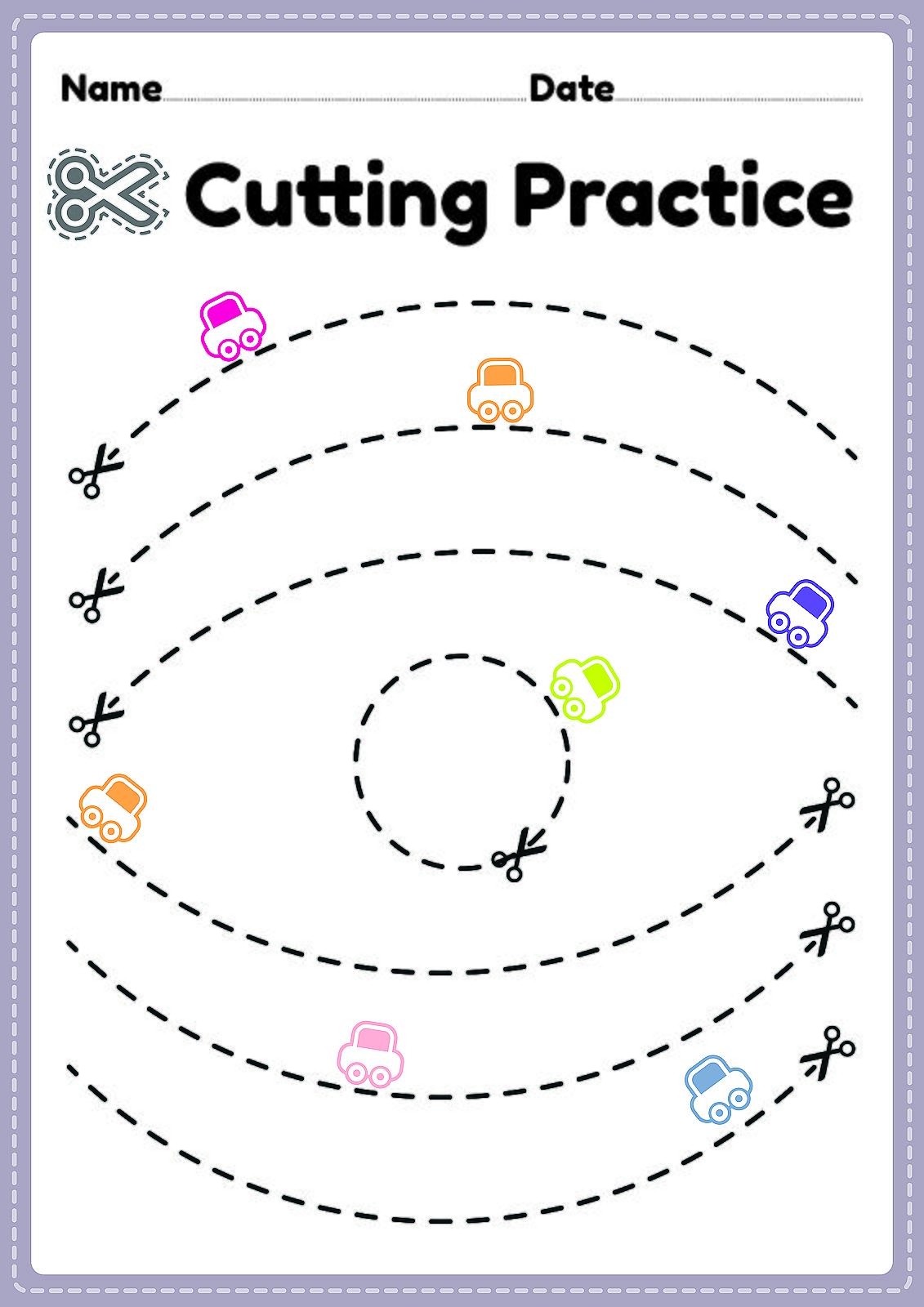 Cuting Worksheets For 3 Year Olds Printable