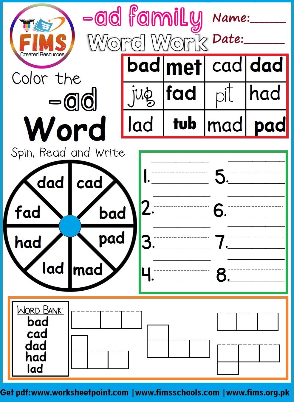 Cvc Word Family Worksheets Printable