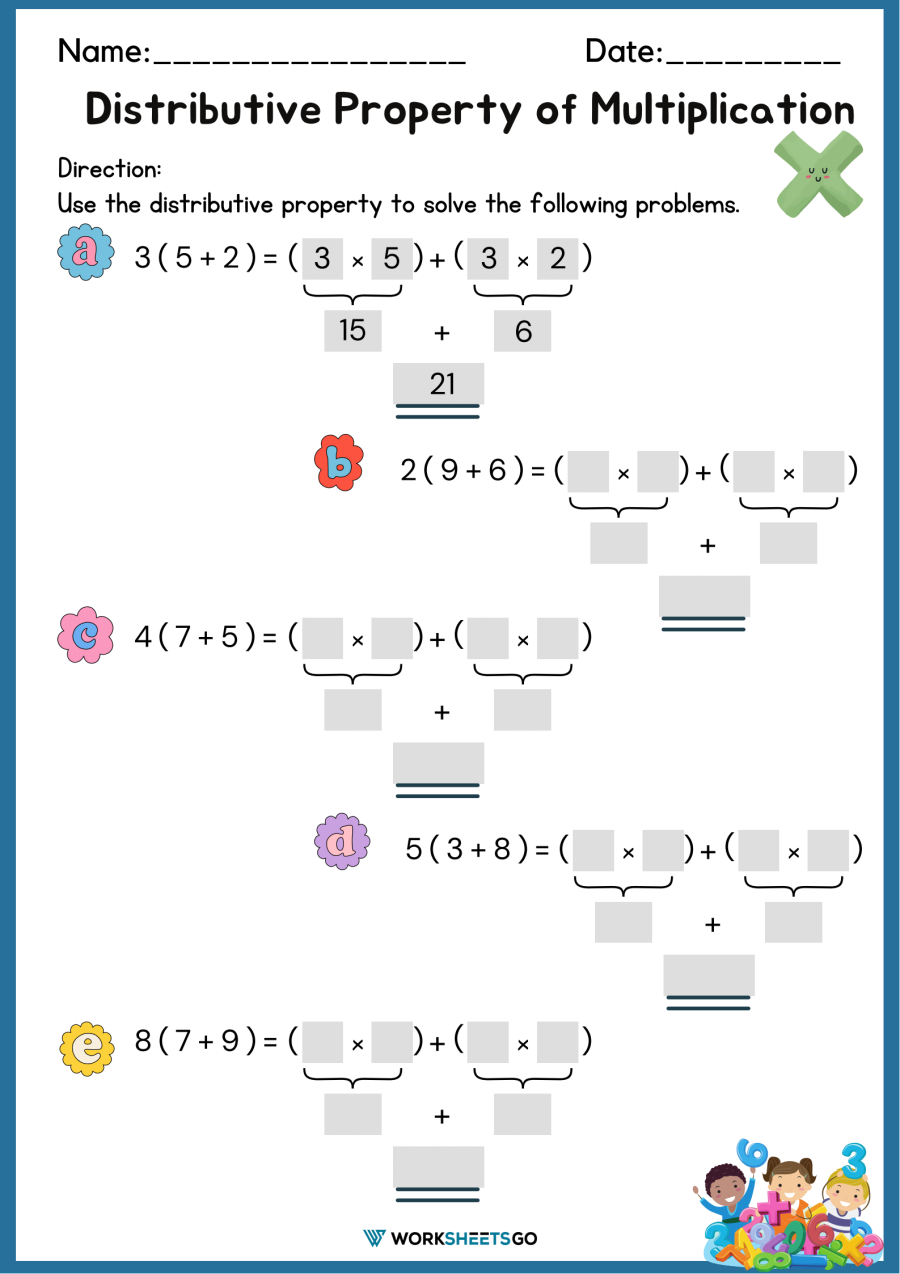 Distributive Property Of Multiplication WorksheetsGO