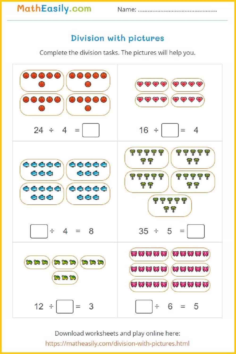 Division By Grouping Worksheets Printable