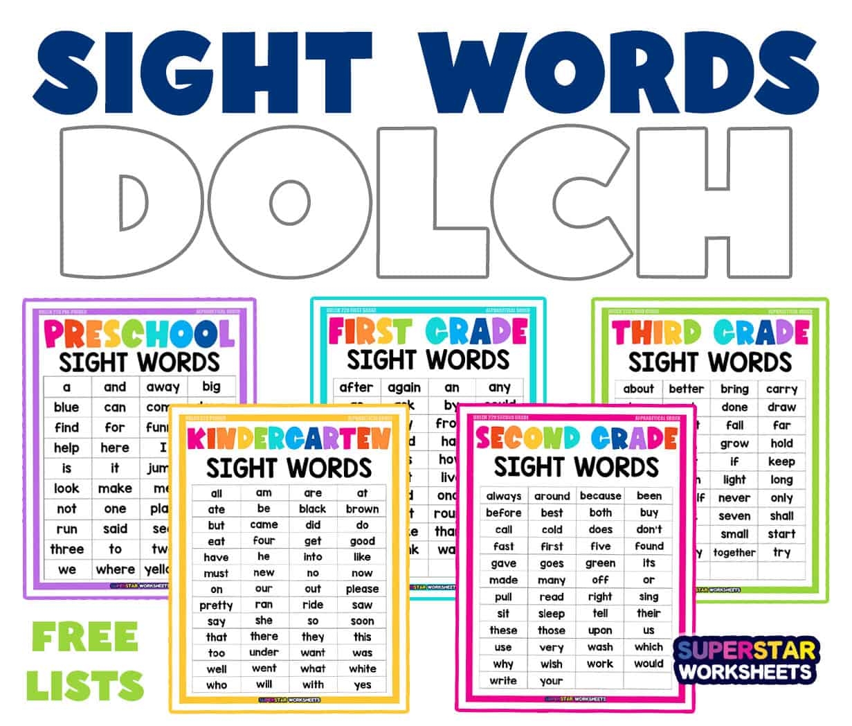Dolch Sight Word Printable Worksheets