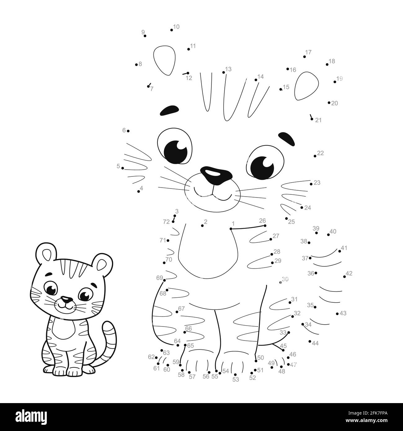 Connect The Dot Printable Worksheets Tiger