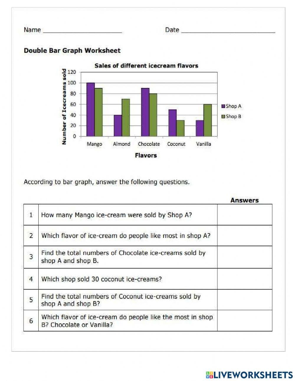 Double Line Graph Worksheets Printable