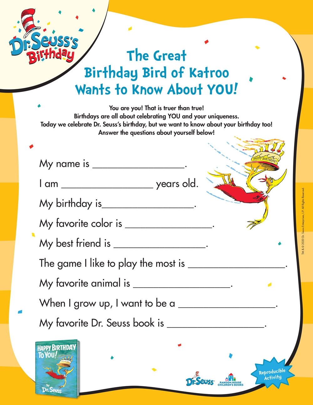 Dr Seuss Printable Worksheets Free