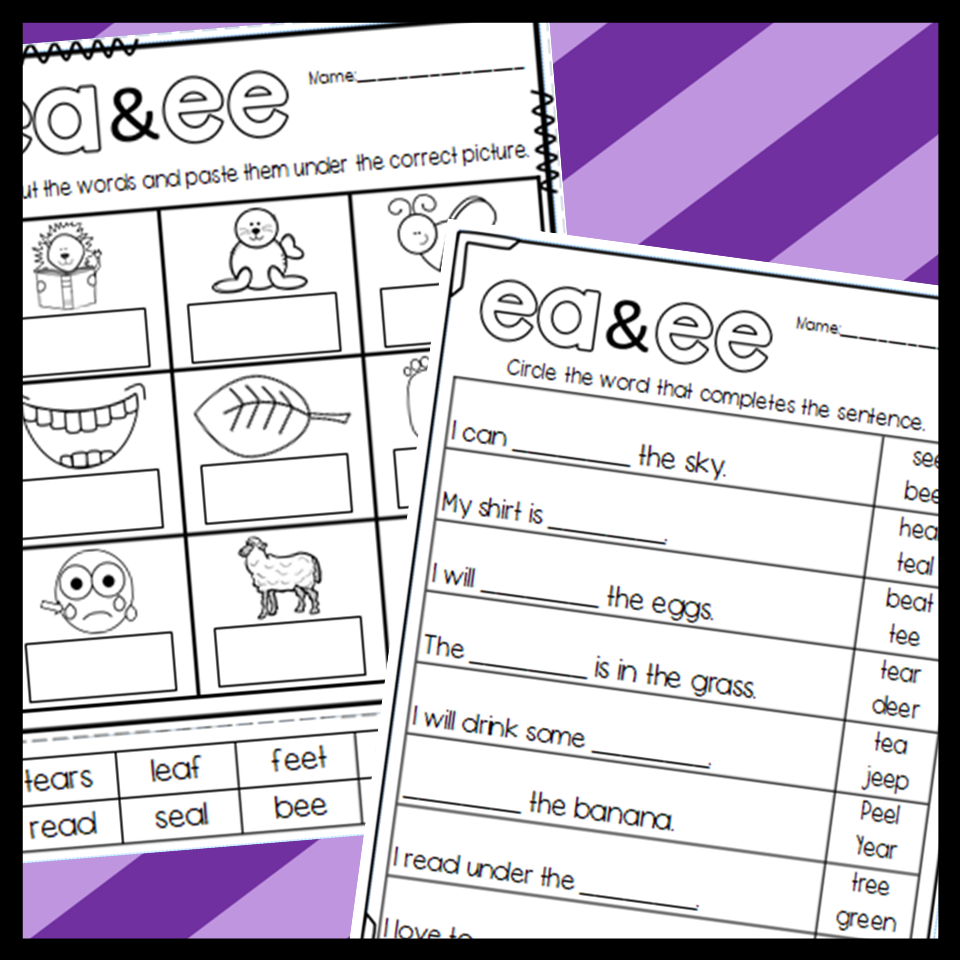 EE And EA Double Vowel Worksheets Made By Teachers